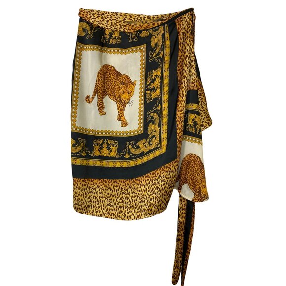 Leopard Print Satin Shirt & Skirt Set US 10‎ Tall Baroque Luxury Glamour Mobwife - Picture 6 of 16